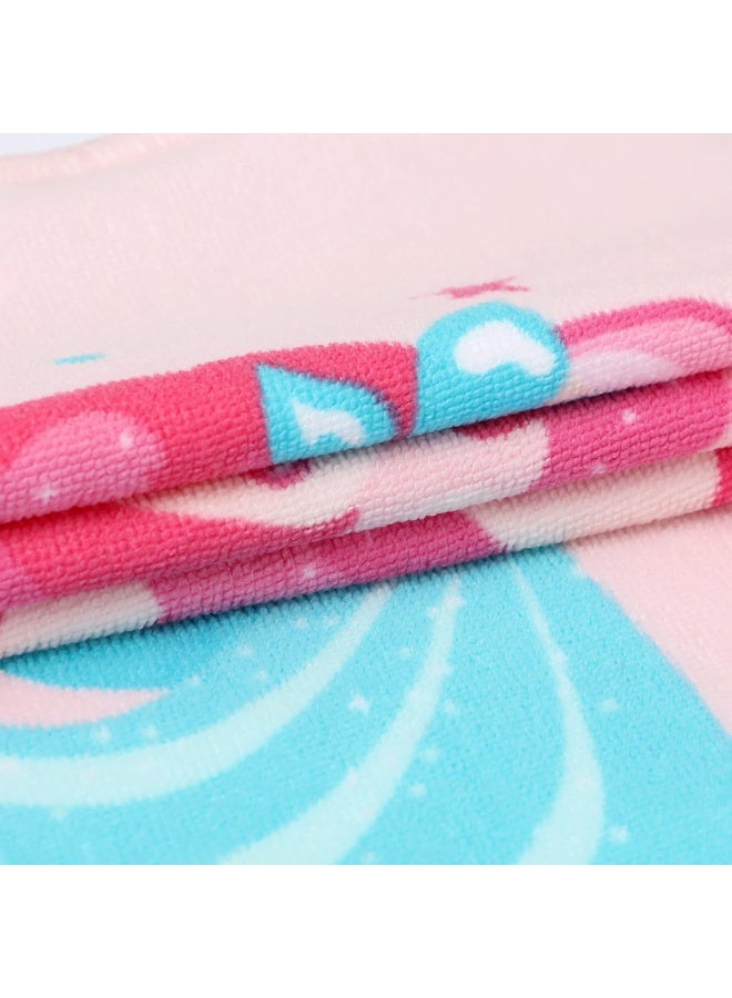 Soft Microfiber Swim Cover-ups for 3 to 8Years Old Kids Hooded Bath Towels Girls' Mermaid Beach Cape - Image 5